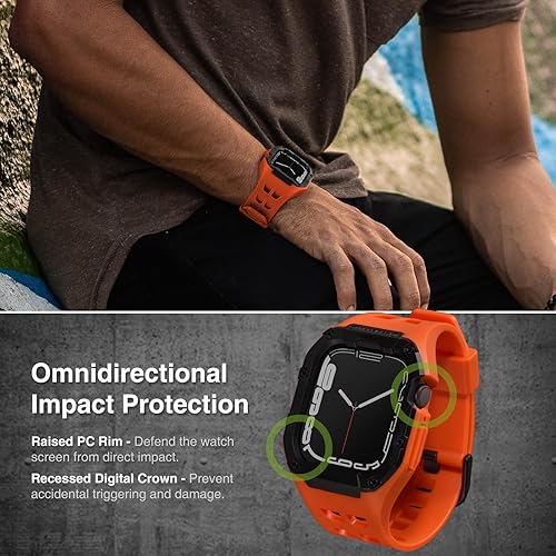 Vista 27 de Nereides Compatible con Apple Watch Band de 1.772 pulgadas, 1.732 pulgadas, para iWatch Band Series 9/8/7/6/5/4/SE/SE2, carcasa resistente con Verde