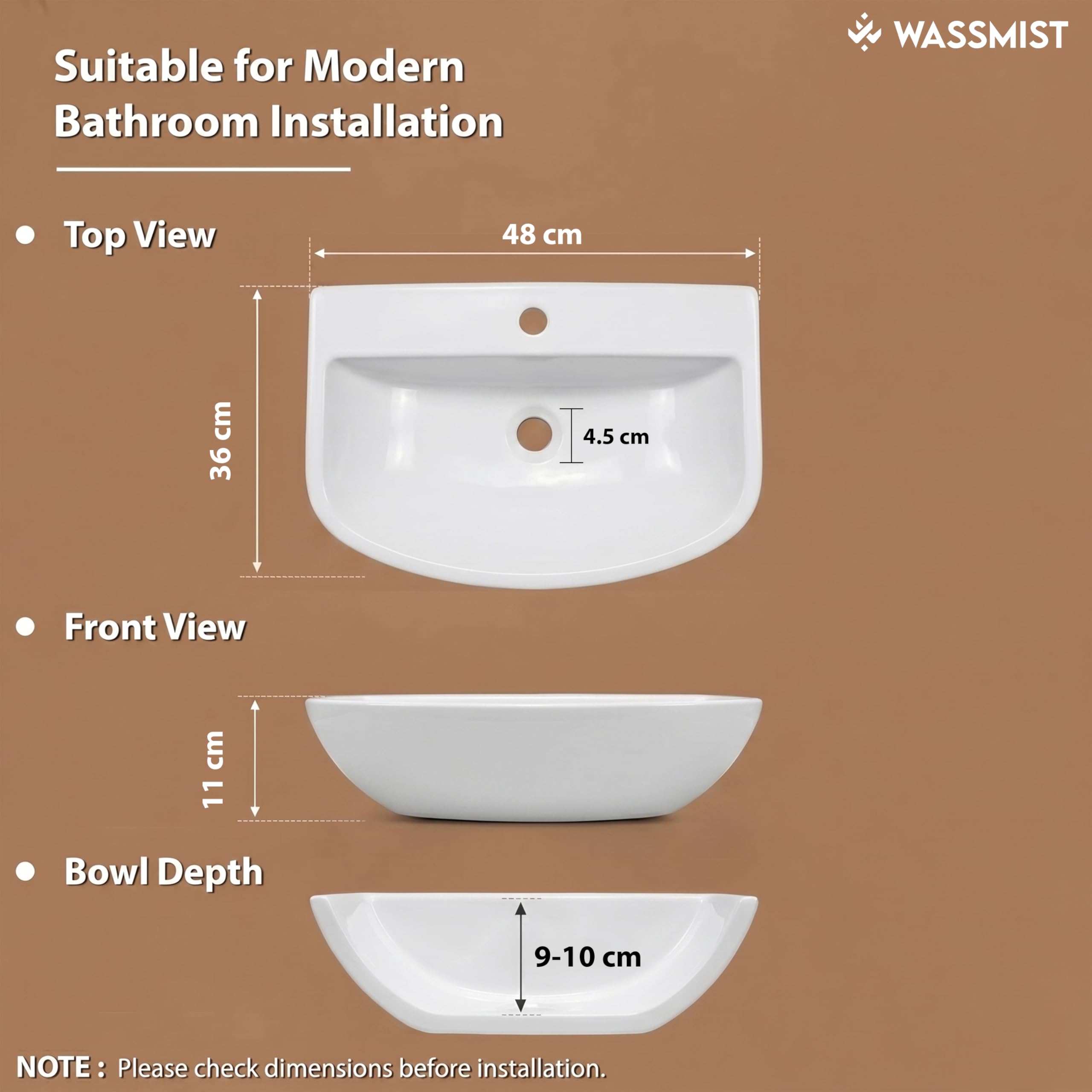 WASSMIST Wash Basin - 10 Year Warranty -3 WASSMIST Wash Basin - 10 Year Warranty -3
