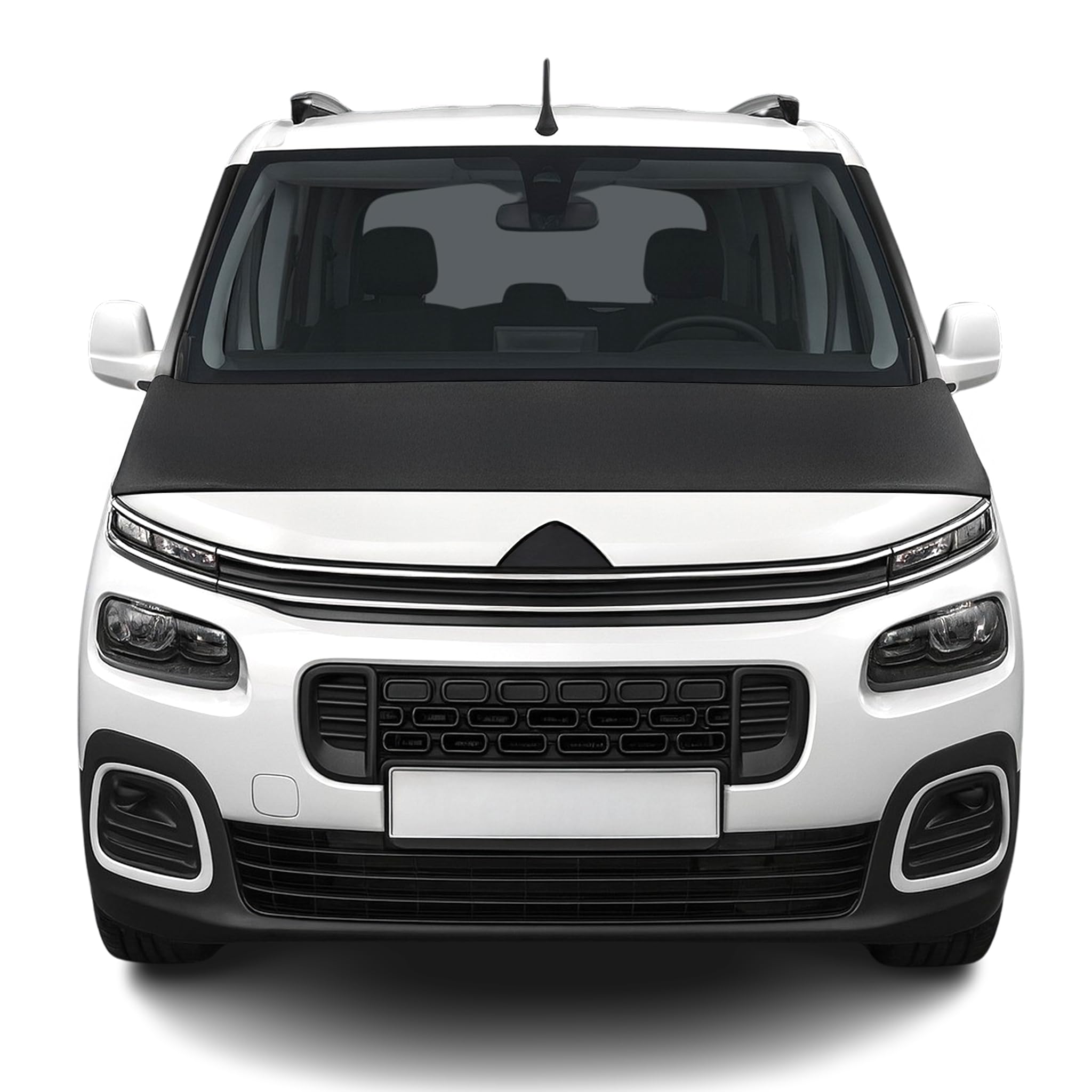 Protège Capot compatible avec Citroën Berlingo 2019 à 2021, Bra de Capot Protection, Noir