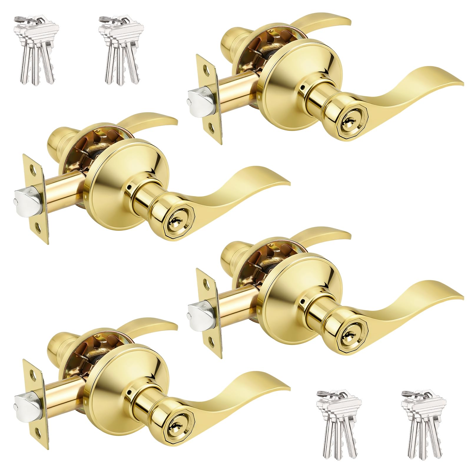 Probrico Black Entry Knobs - Keyed Alike Lockset -21