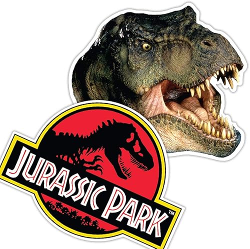 Popfunk Pegatinas coleccionables con logotipo de Jurassic Park y Tyrannosaurus Rex