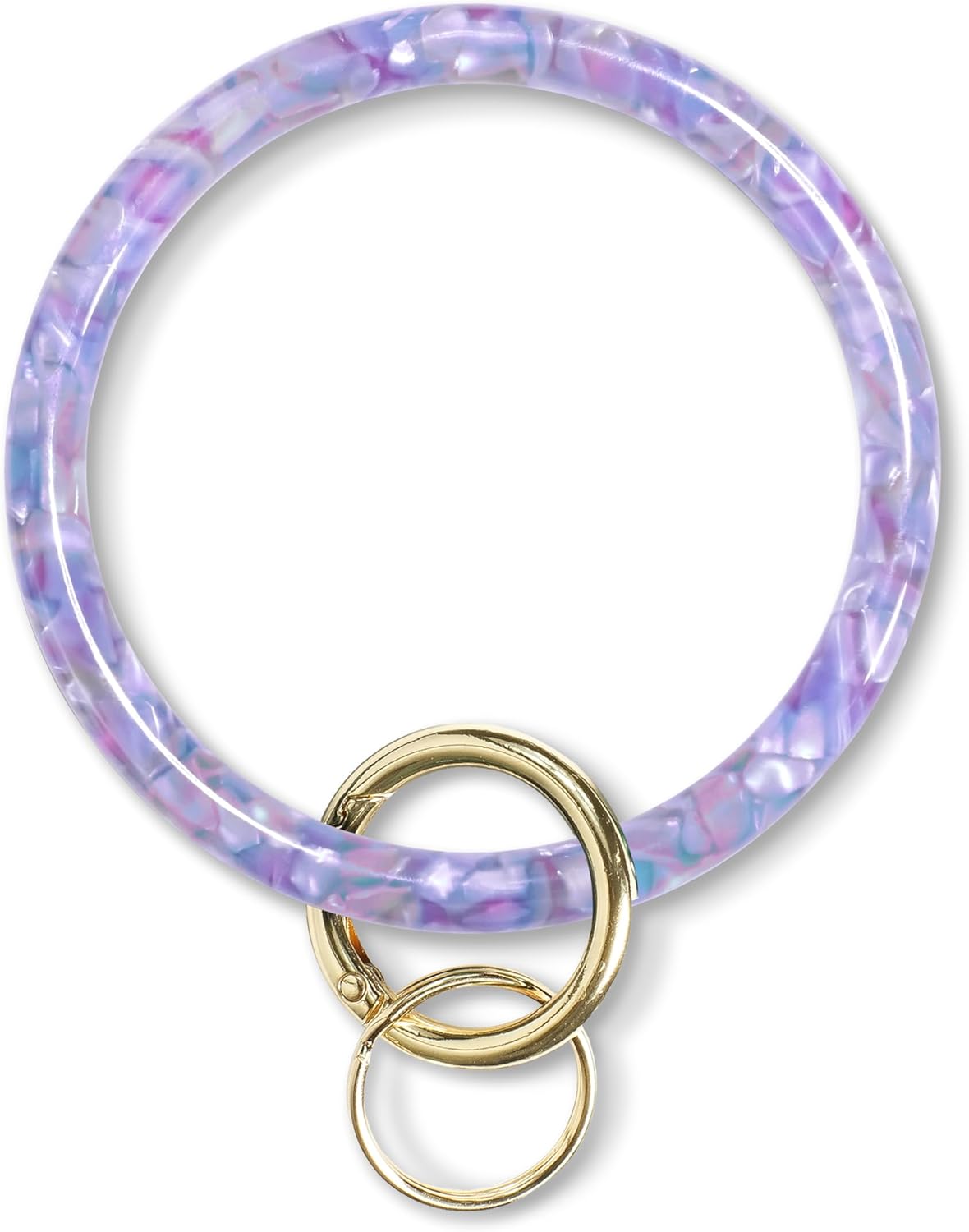 Heesch Bangle Key Ring Bracelet Keychain Key Ring Bracelet for Women, Acetate Circle Keyring for Wrist