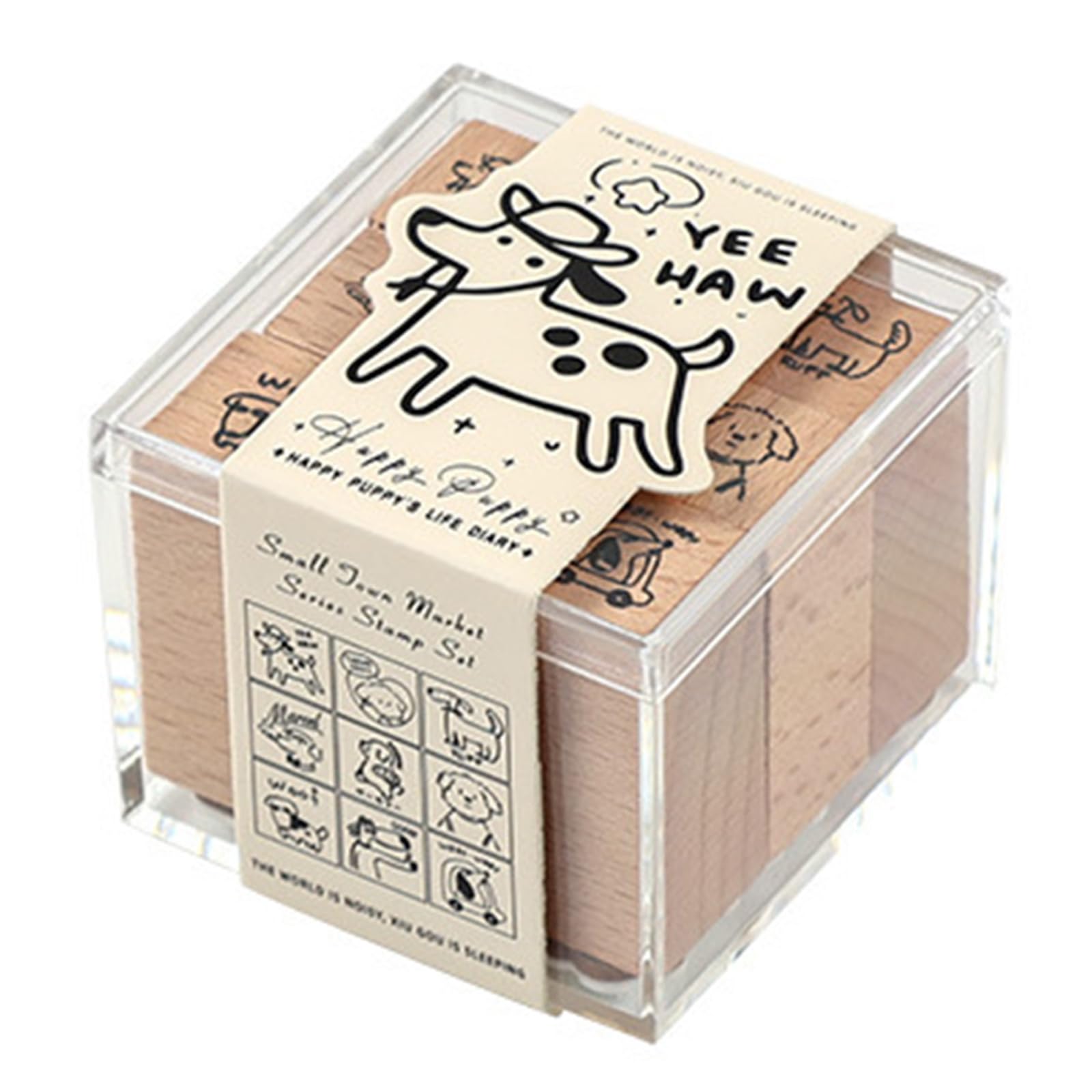 Lovely Cats Stamp Wood Rubber Cartoon Dogs Decorative for Scrapbooking Journals Card Making Wood Rubber