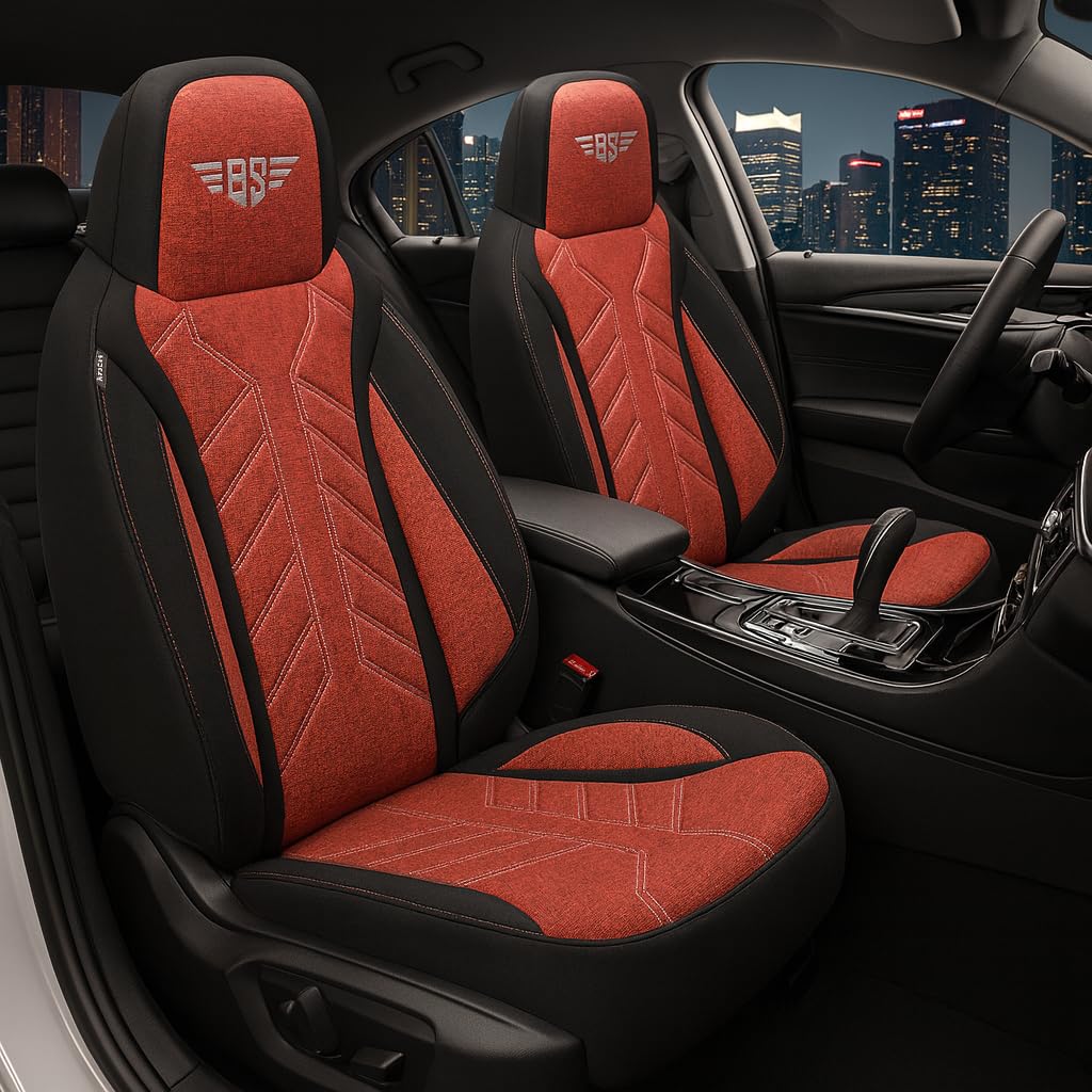 HERM202 - Fundas de asiento para VW Grand California, color: negro y rojo, modelo: Prime Pilot, fundas de asiento de coche, fundas protectoras de asientos, fundas protectoras