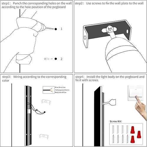 Miniatura 7 de Moderna lámpara de pared LED resistente a la lluvia para exteriores, luz blanca cálida de 47 pulgadas, 3000 K, luz de pared acrílica de tira larga