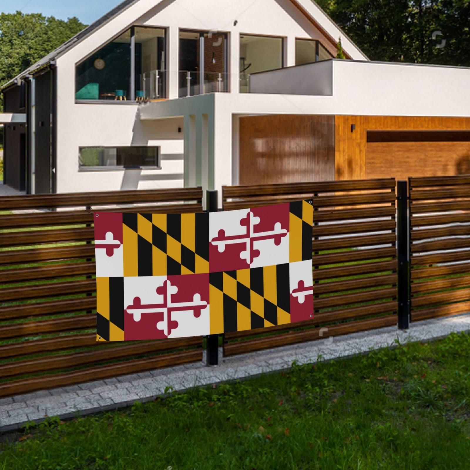 Bandera del estado de Maryland para decoración de fiesta, divertida pancarta de cumpleaños, adecuada para fiestas y eventos temáticos