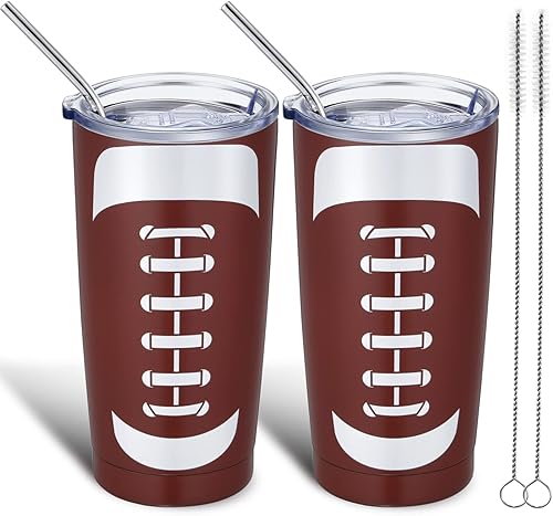 Geiserailie 2 vasos deportivos de 20 onzas, tazas de café de acero inoxidable de 20 onzas, vaso aislado con popote y tapa, taza de café de viaje,
