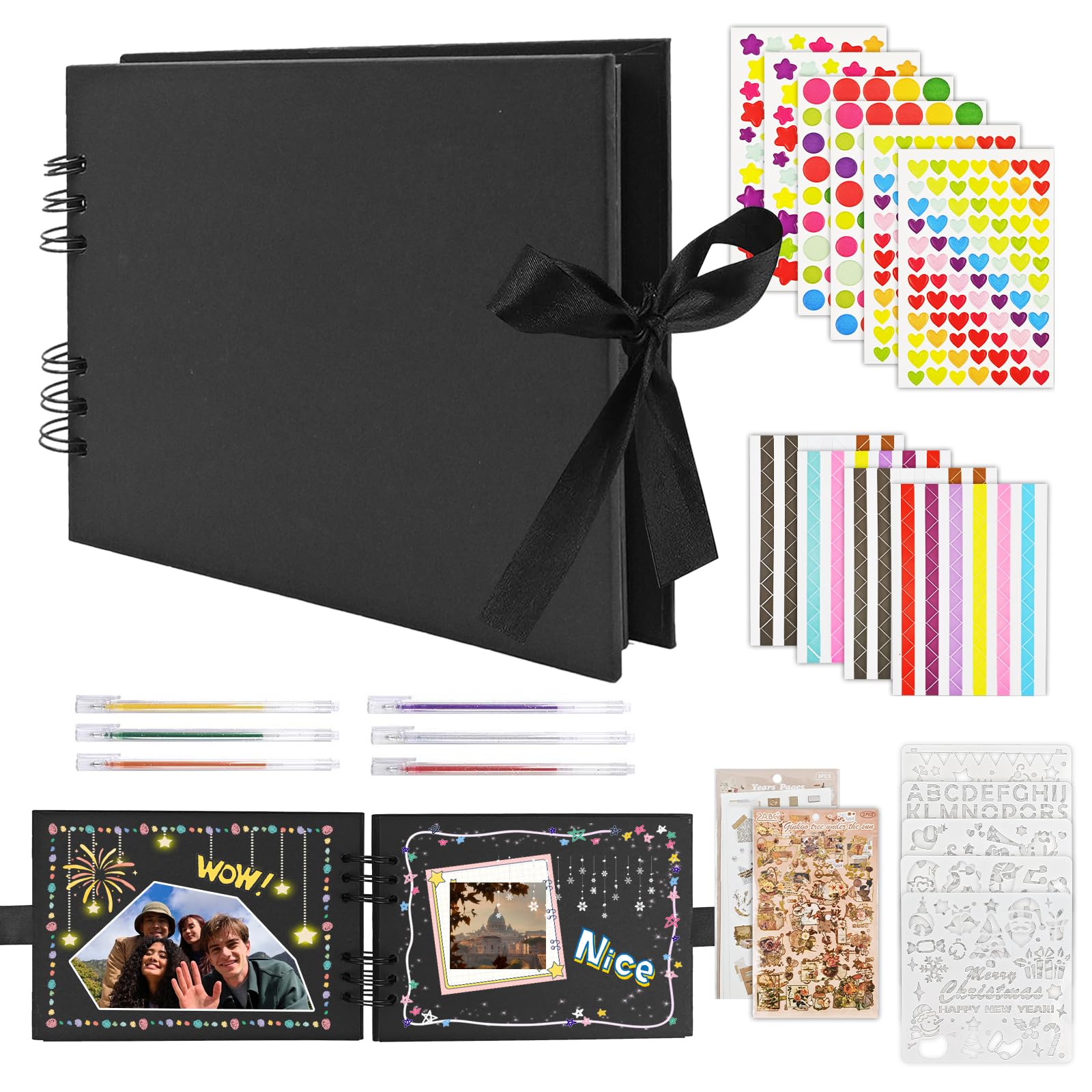 Album Photo DIY A5 - 30 Pages Noires, Spirale, Idéal Scrapbooking Cadeau