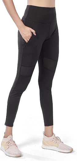 Mehrang Active Yoga Pants for Women Gym High Waist with Pocket, Tummy Control, Workout Pants 4 Way Stretch Yoga Leggings