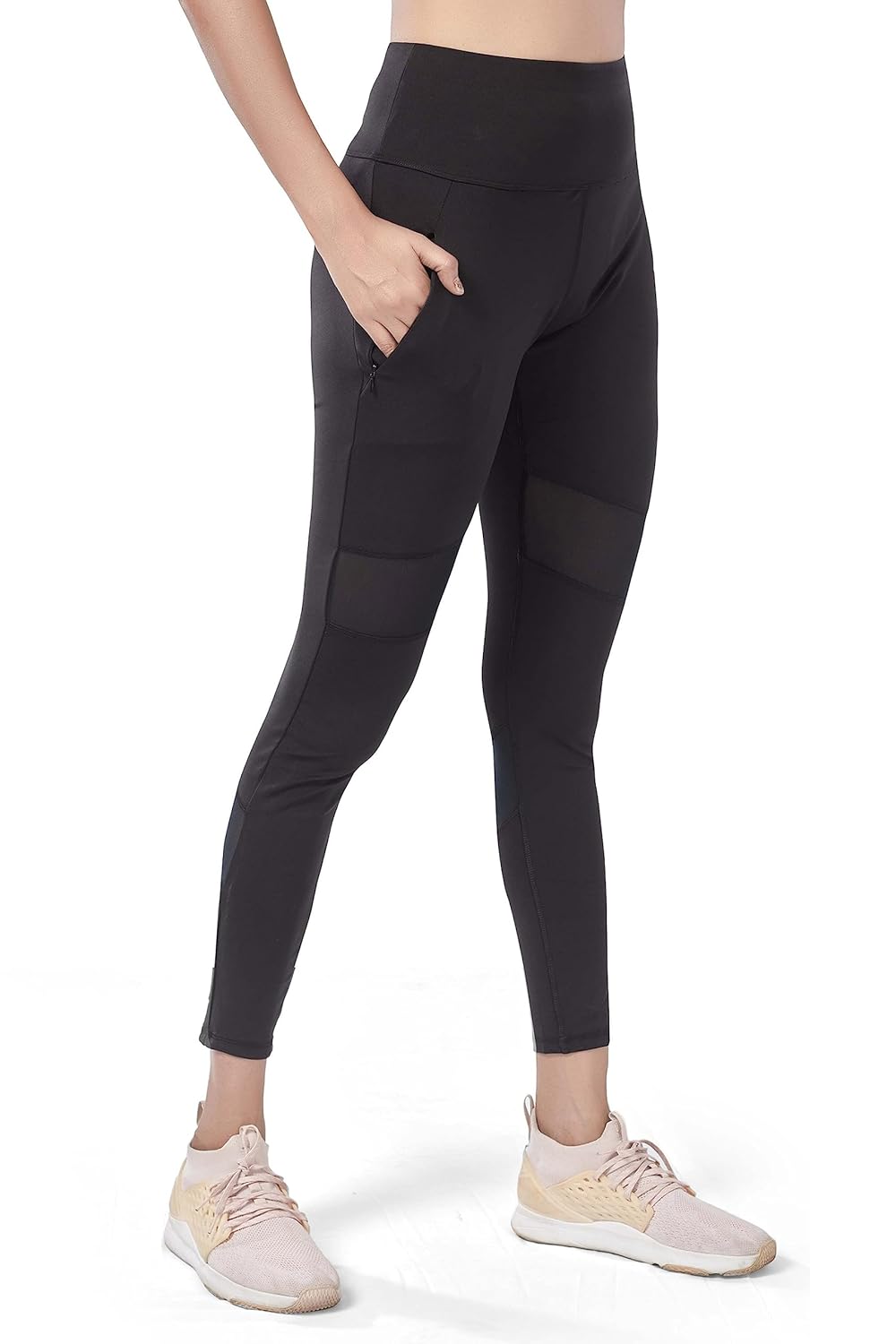 Mehrang Active Yoga Pants for Women Gym High Waist with Pocket, Tummy Control, Workout Pants 4 Way Stretch Yoga Leggings