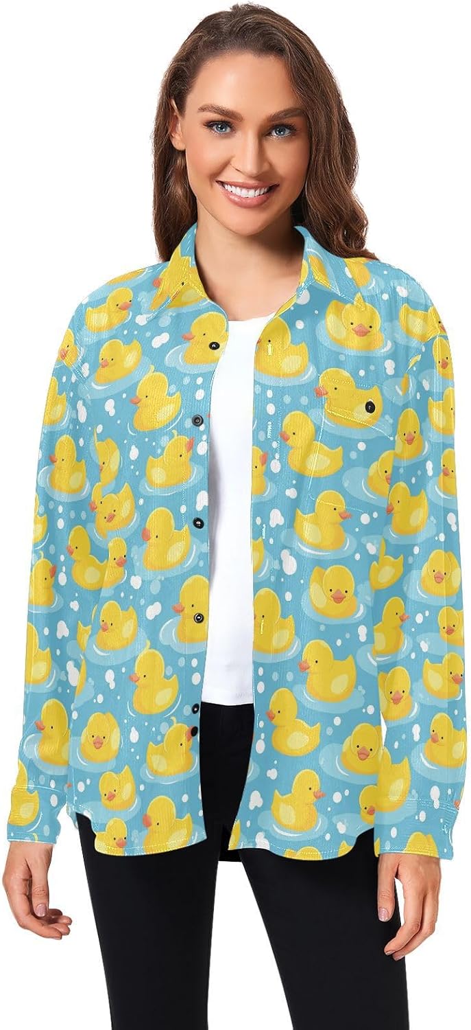 KLL Yellow Duck Men Women Regular Fit Thermal Shirt Party Long Sleeve Tops