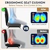 Cojín de Asiento TushGuard - Almohada de Espuma Viscoelástica para Silla de Oficina, Asiento de Auto, Avión, Gradería - Alivio del Dolor de Ciática, Cadera y Cóccix para Trabajadores de Oficina y Conductores que Pasan Mucho Tiempo Sentados 5