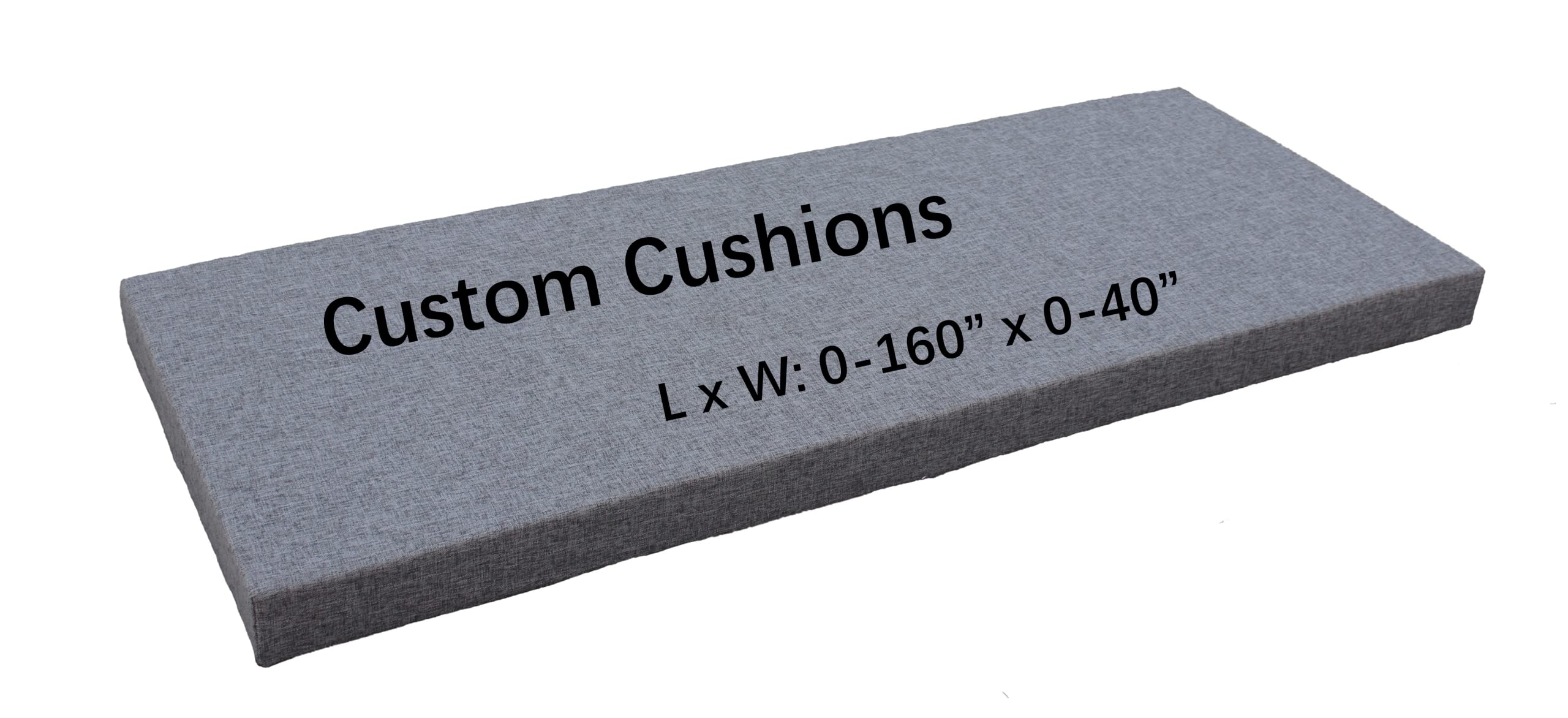 GinsimarCustom Bench Cushion Indoor/Outdoor, Patio Cushion, Piano Bench Cushion, Bench Pad, Bay Window Cushion, Chair Pads, Sofa Cushion, Window Seat Pad (Light Gray,Custom)