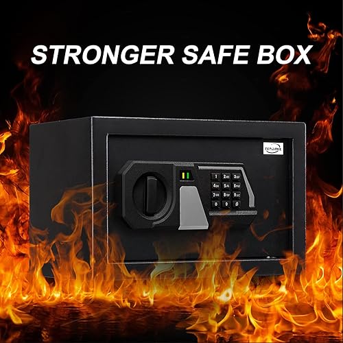 Miniatura 3 de Tenamic Caja de seguridad digital electrónica de 0.23 pies cúbicos, caja de seguridad digital con teclado, caja fuerte para gabinete, acero de