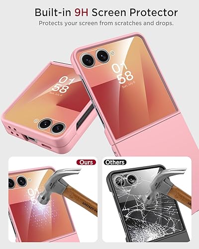 Vista 88 de Miimall Funda delgada para Galaxy Flip 7 con protector de pantalla integrado, grado militar, a prueba de golpes, a prueba de caídas, antiarañazos