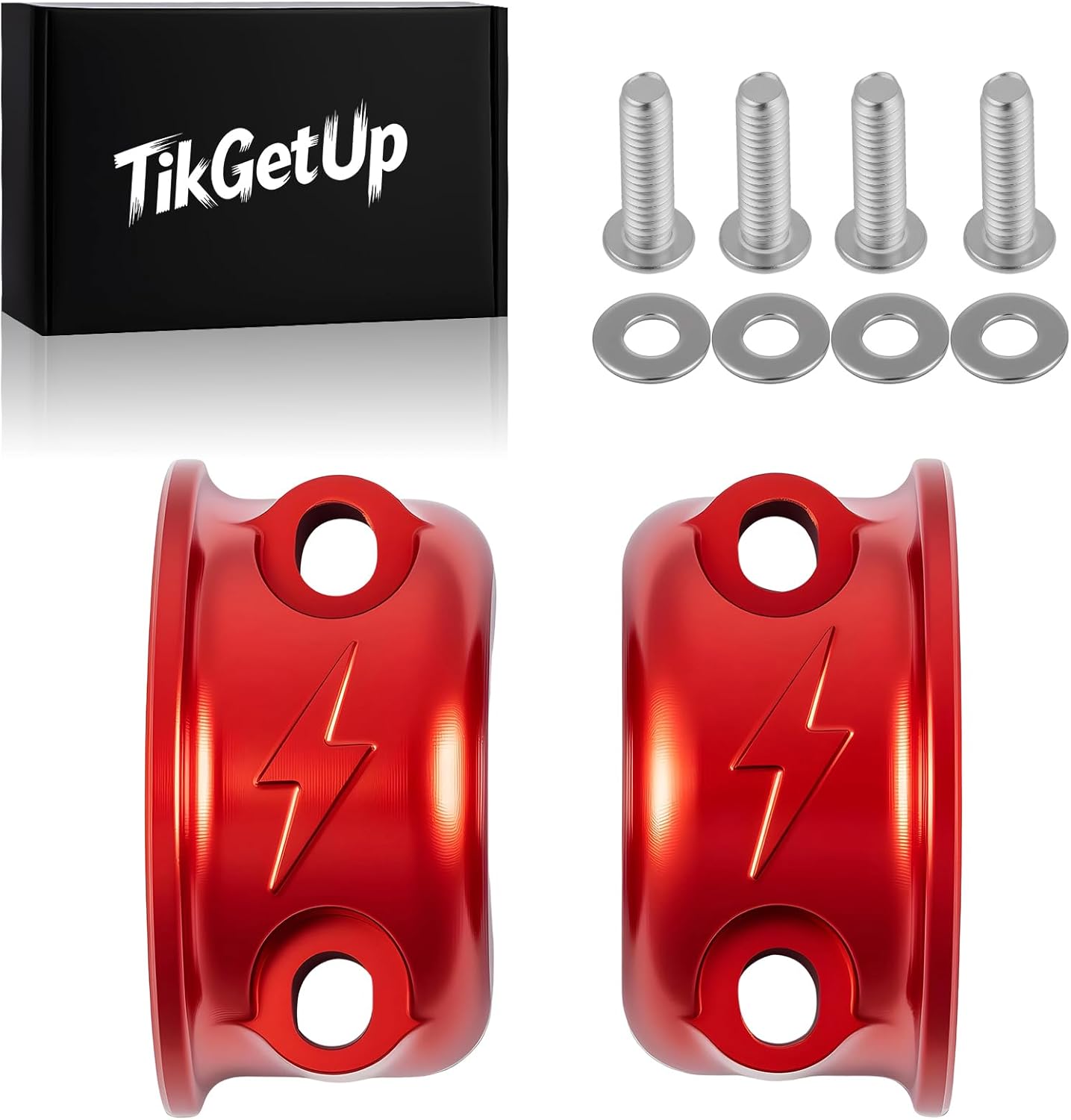 Black Lightning Logo Brake Clutch Perch Half Clamps for Harley Sportster 2004-2022 Dyna 2002-2017 Softail Touring 2008-2023