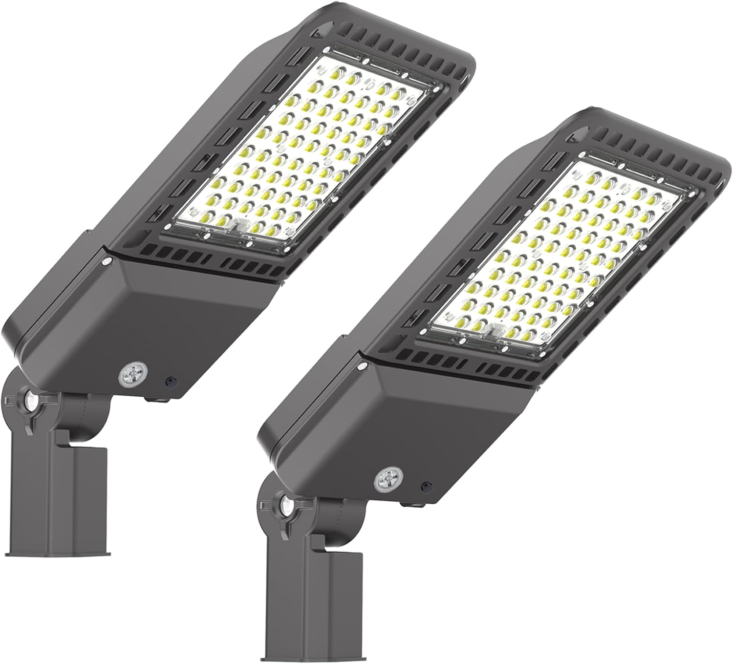 2 Pack 200W LED Parking Lot Lights Outdoor with Dusk to Dawn Slip Fitter, 39000LM 5000K Led Flood Lights, IP65 Waterproof Commercial Shoebox Pole Mount Light for Street Sports Driveway, ETL Listed