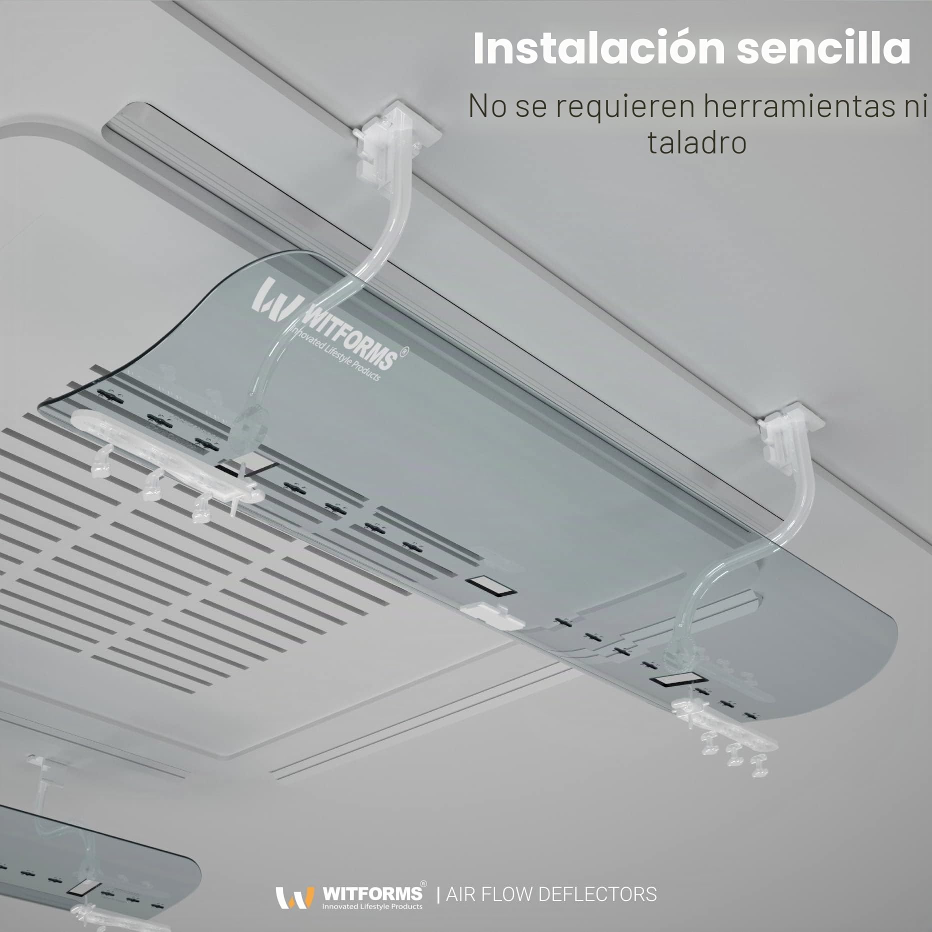 WITFORMS/CASSETTE - Deflector de aire de CA ajustable adecuado para salidas de aire acondicionado de cassette. Mejora la circulación de refrigeración y calefacción