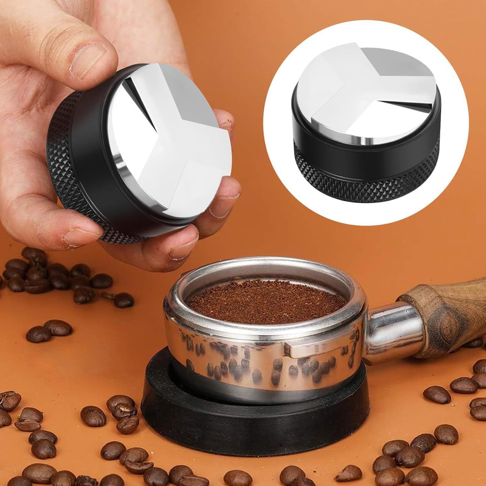 Juego de Accesorios para Espresso Distribuidor De Prensado De Cocina | Estación de Prensa para Café Para apartamento, comedor, bar, residencia, cafetería, casa, aficionados y principiantes