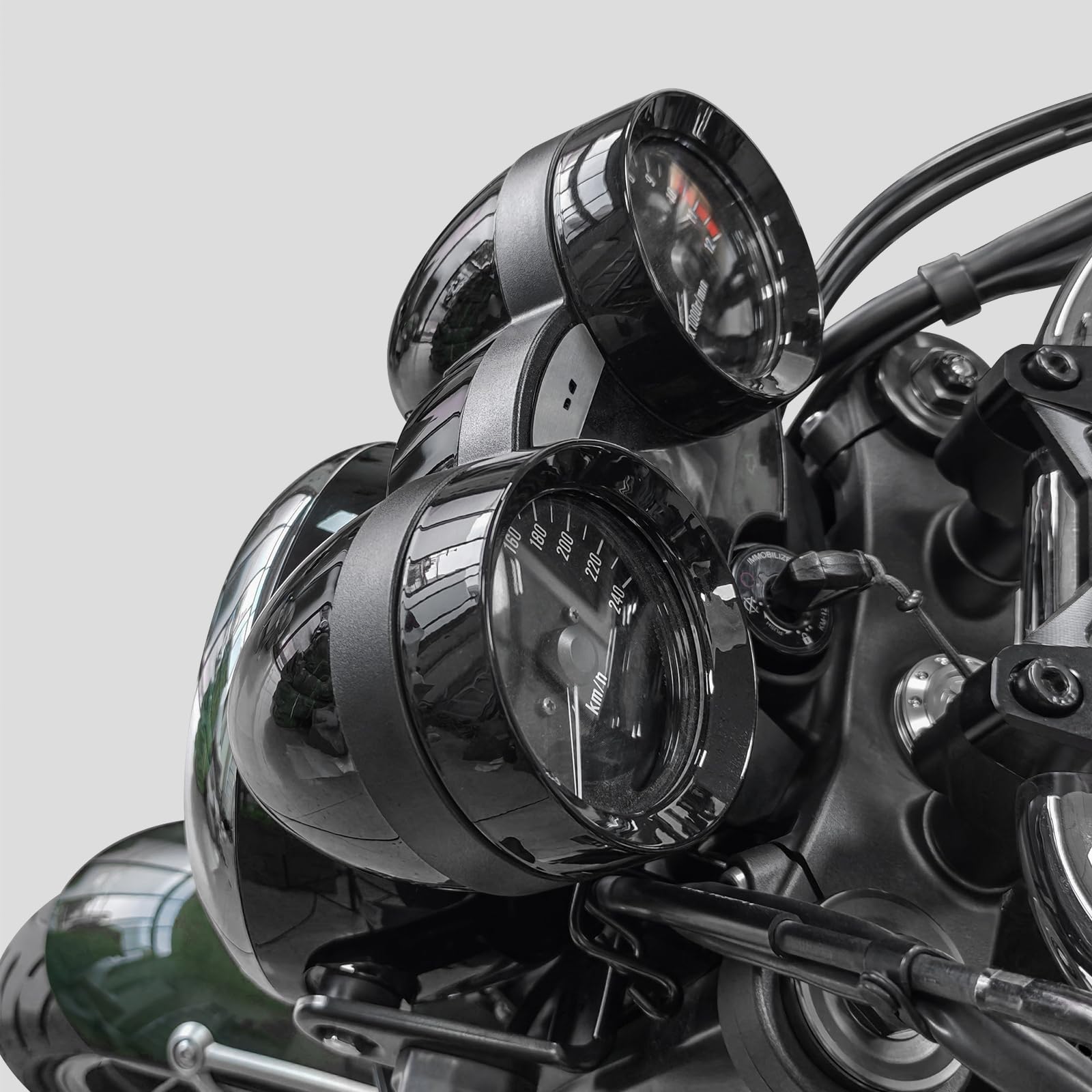 バイク メーター カバー：Z900RS 2018-2026 / Z650RS 2021-2026対応 ABS 分体式デザイン メーターリング カバー バイク メーターリング ガーニッシュ 装飾 パーツ (ブライトブラック) [並行輸入品] - 2