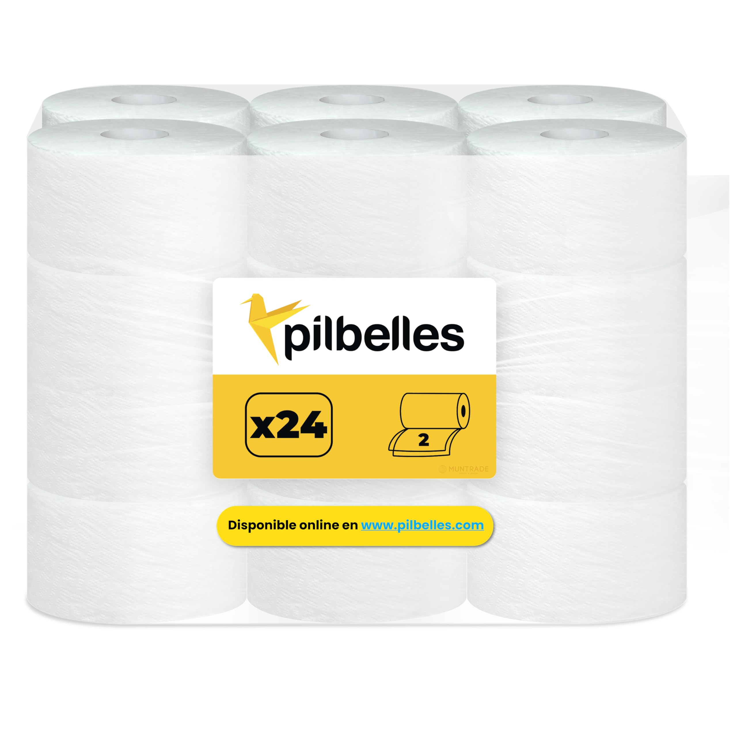 Papel Higiénico Industrial Pasta Laminado 24 Rollos Jumbo | Rollo de Papel Industrial Jumbo para Dispensador