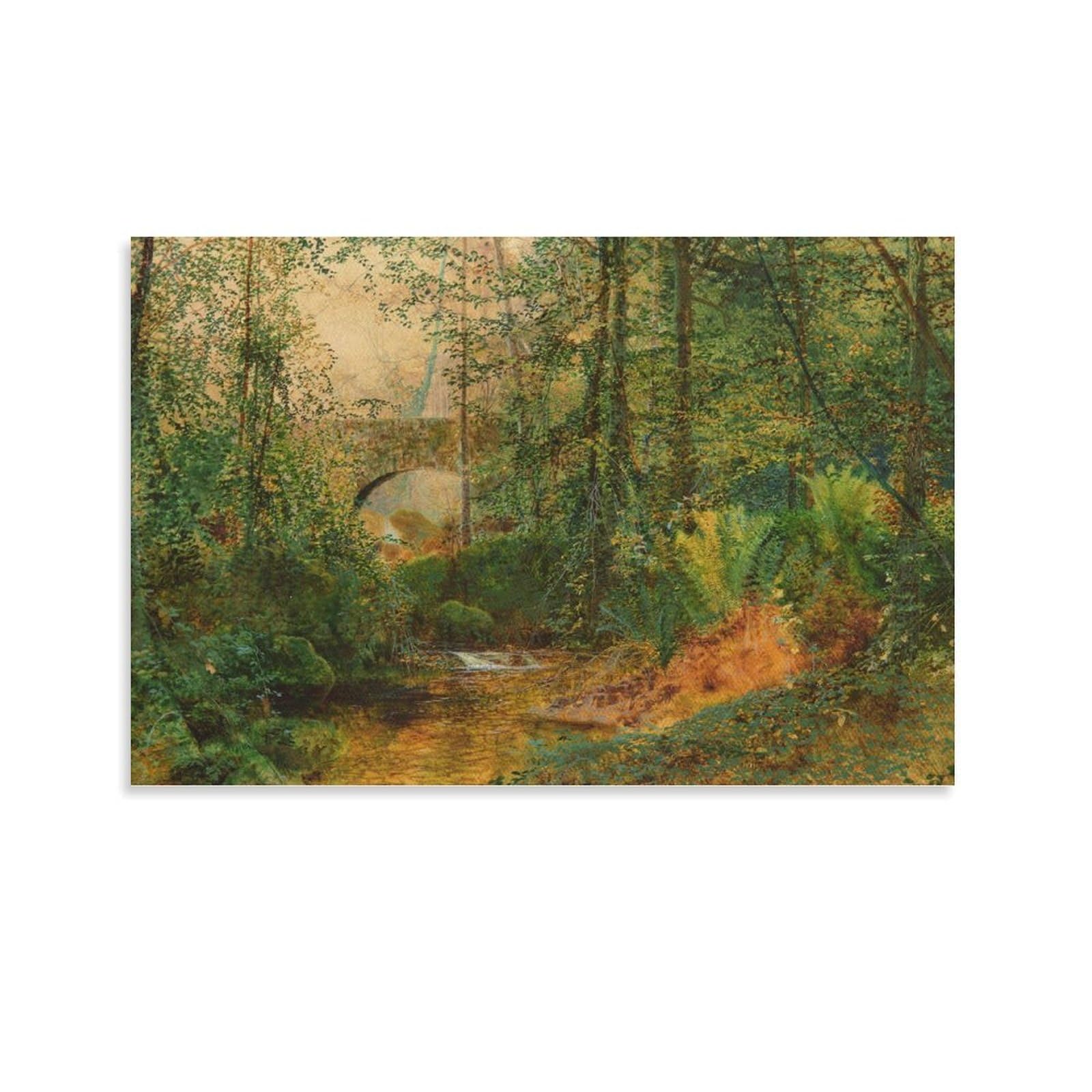 River Landscape By John_Atkinson_Grimshaw Wall Art Prints Poster Wall Art Picture Painting Poster Canvas Print Posters Artworks Room Decor 20x30inch(50x75cm)