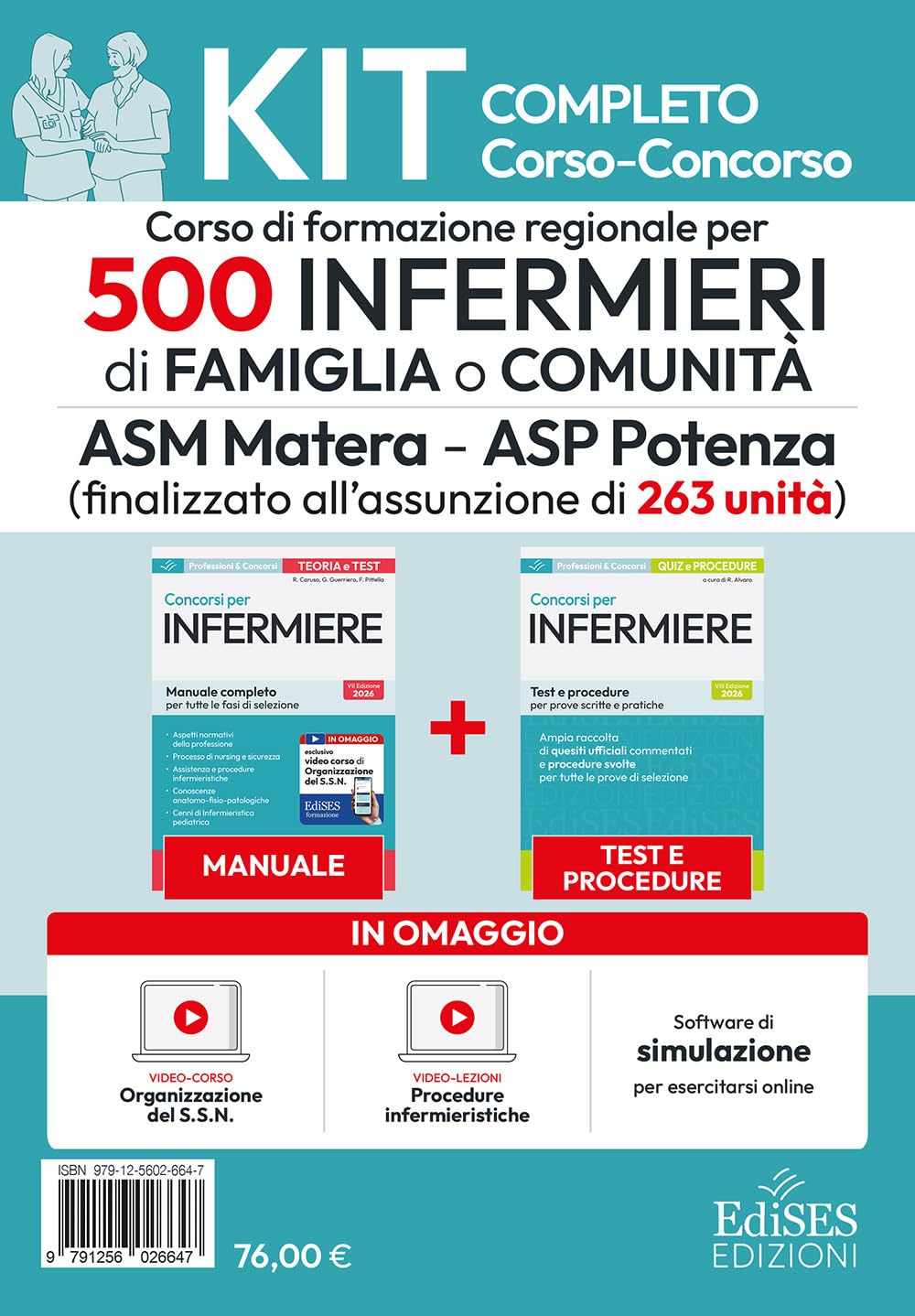 Concorso 500 infermieri di famiglia o comunità ASM Matera – ASP Potenza. Kit completo. Con Legislazione sanitaria regionale. Con software di simulazione per infinite esercitazioni. Con video-corso...