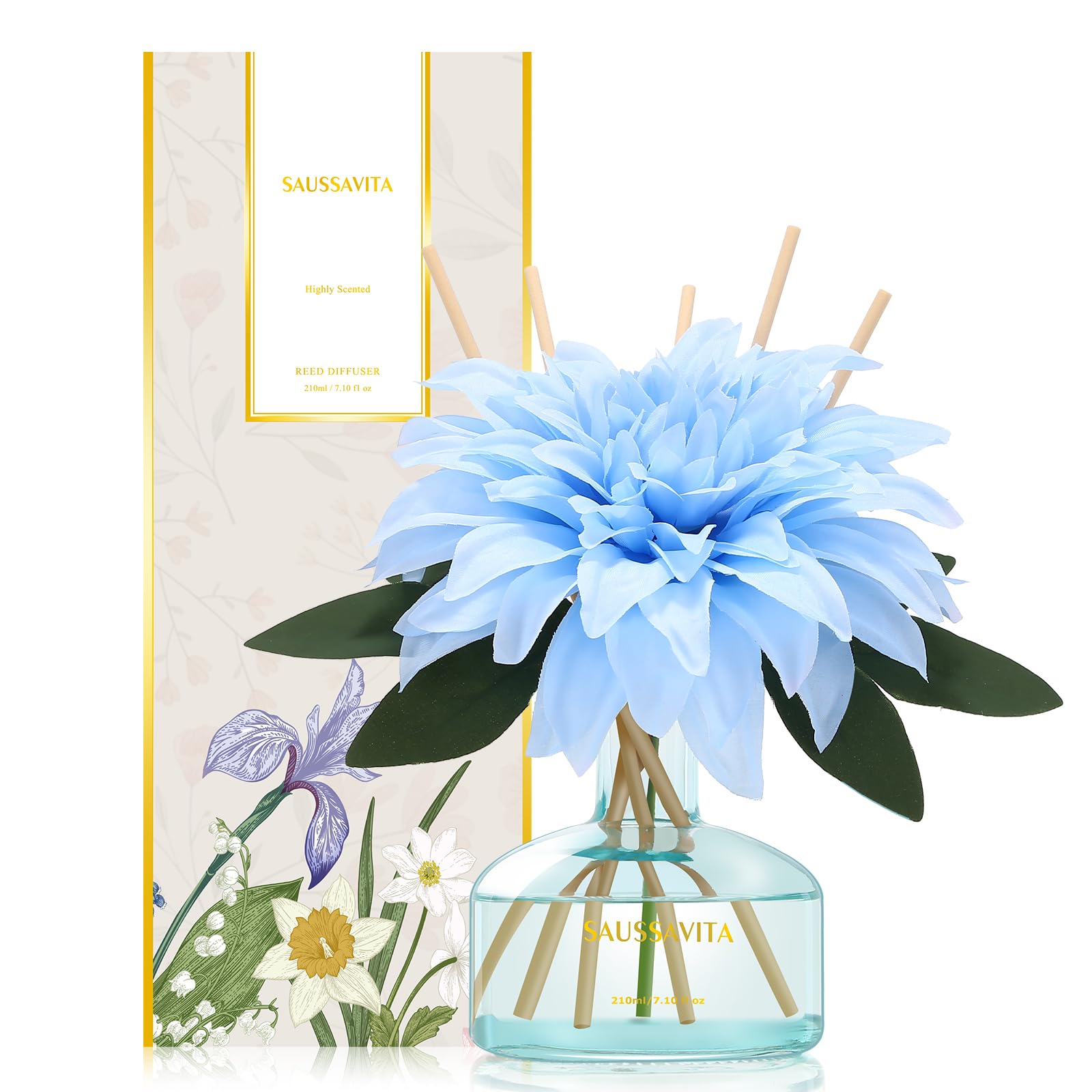 Raumduft Reed Diffuser 210ml Zitruswald Duft 120 Tage für Badezimmer Deko, Natürlich und Langanhaltend Aroma Diffuser für die Schlafzimmer, Lufterfrischer mit 7 Duftstäbchen für Büro