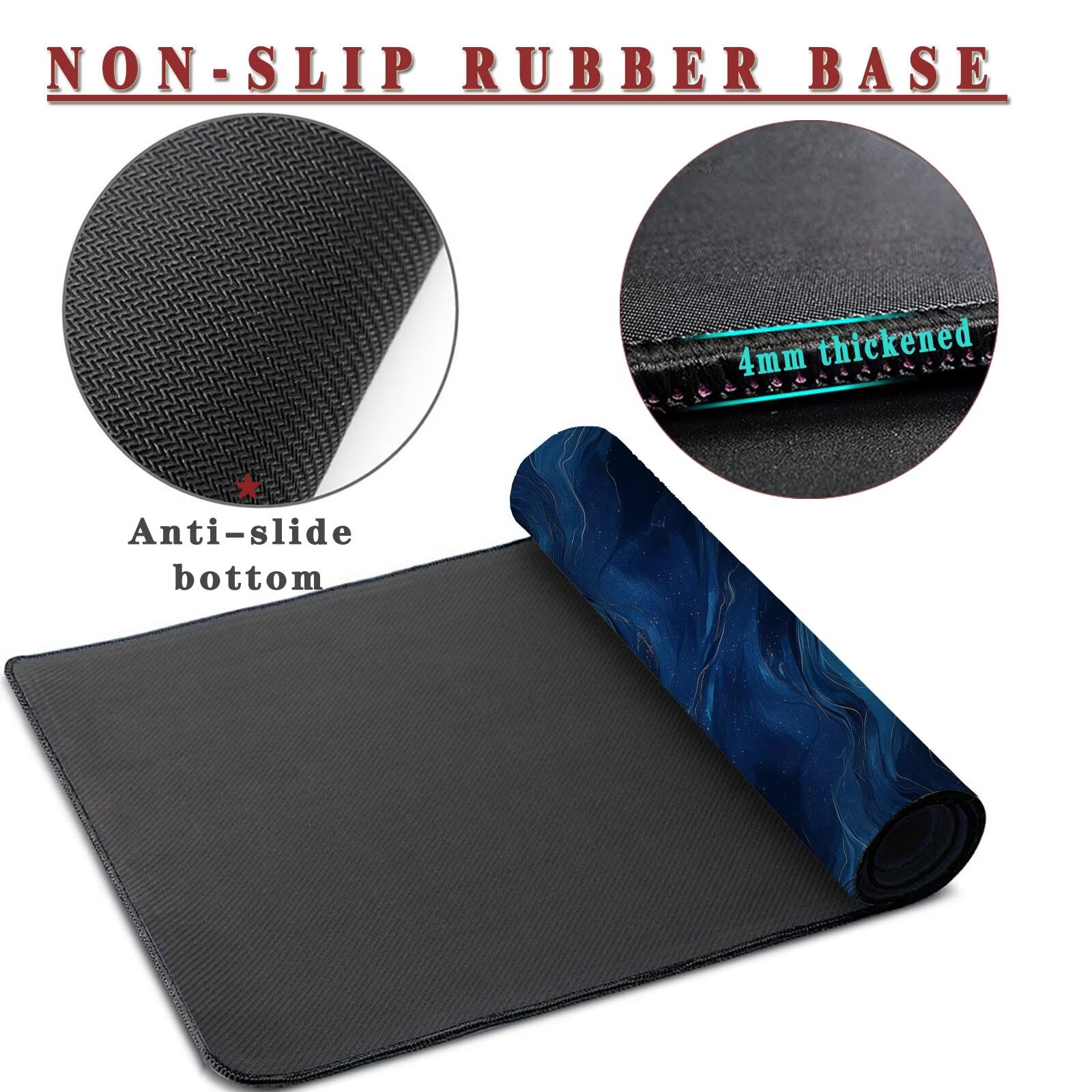Tappetino per Mouse da Gaming, Tappetino Mouse Pad XXL Grande, Mousepad con Impermeabile e Antiscivolo, Lavabile Sottomano Copri Scrivania Ufficio, Tappetini Tappeto Mouse Mat 900x500x4mm Stone (5)