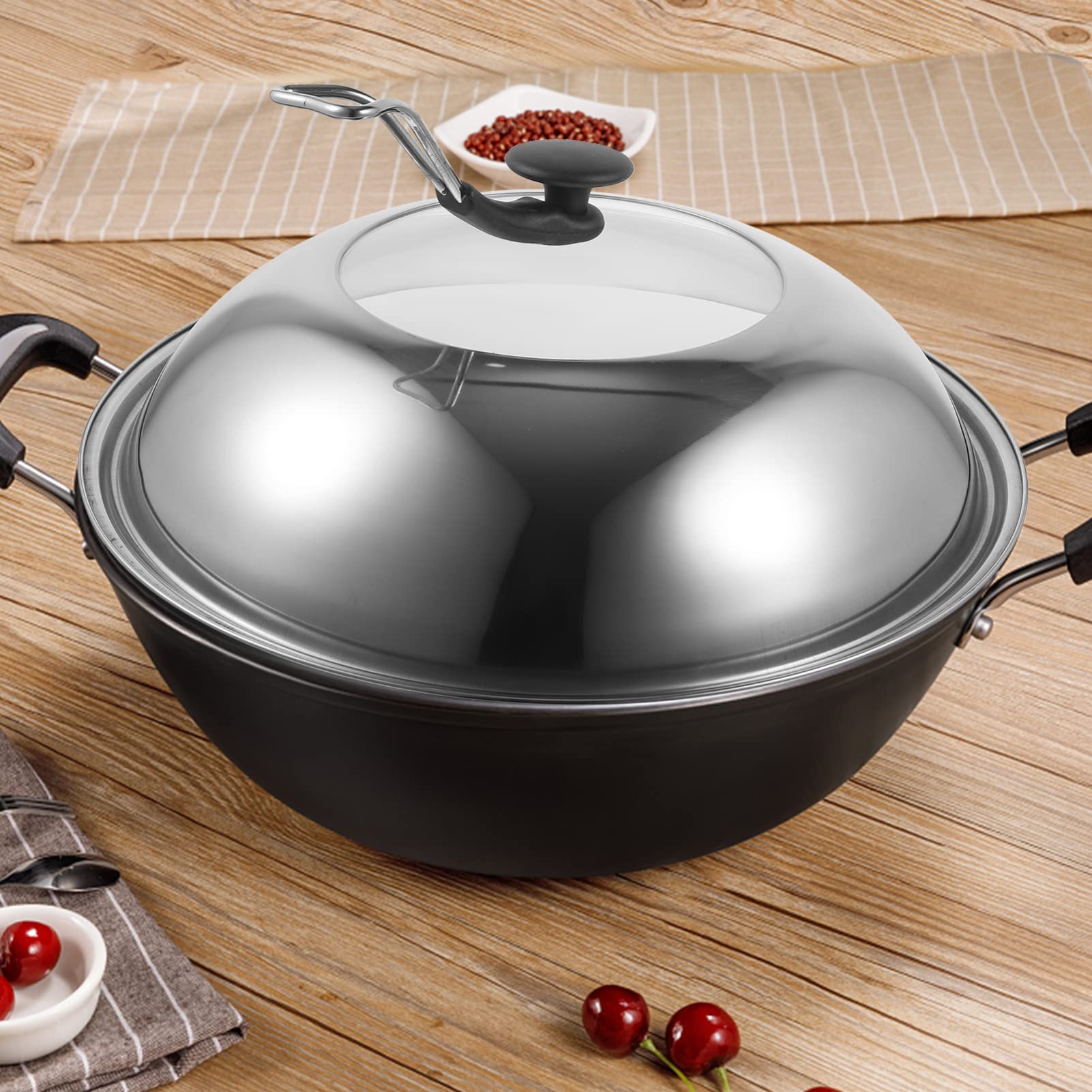 BESTonZON Coperchio per Pentole in Acciaio Inossidabile Rotondo, Visibile e Facile da Aprire, Adatto per Padelle e Friggitrici, per Cucina Domestica o Ristorante