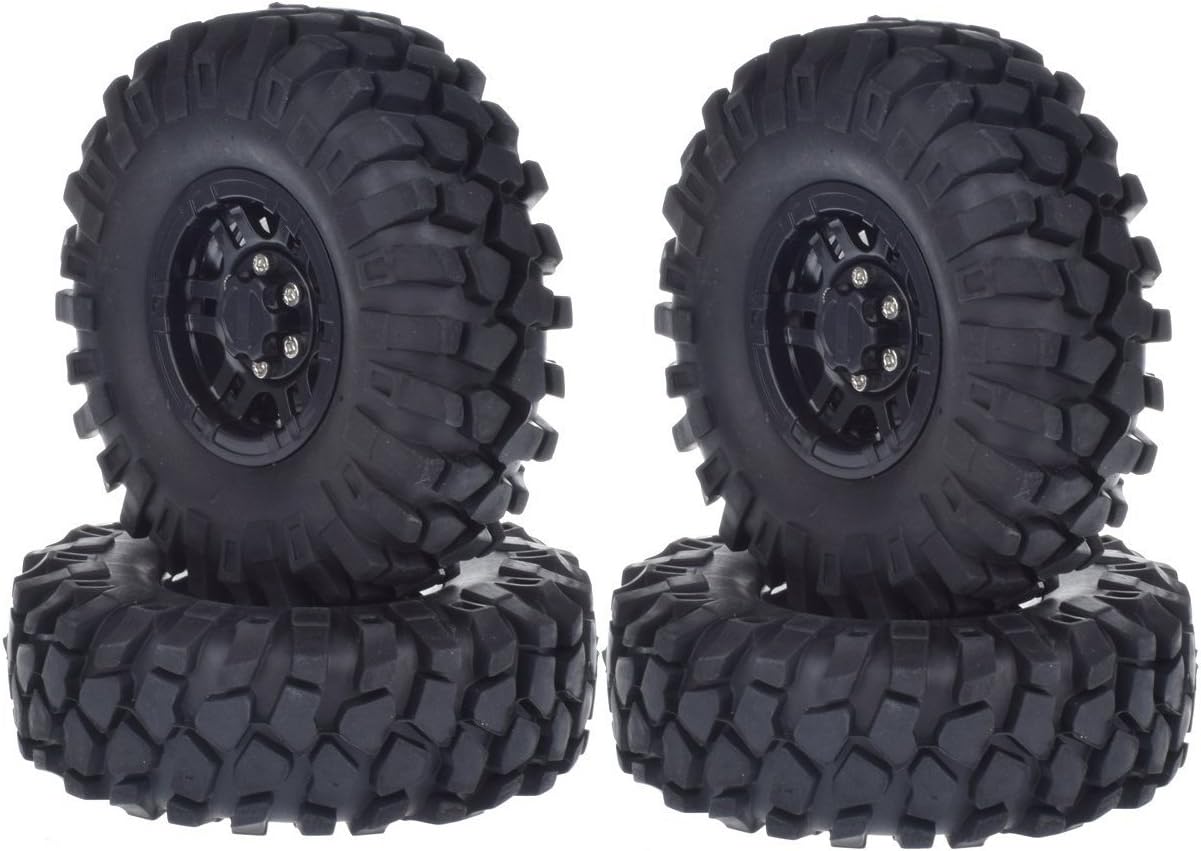4PCS 108mm Rubber Tire and 1.9" Beadlock Wheel Rim for 1:10 RC Crawler Car SCX10 CC01 D90 D110 RC Car Tyre Parts