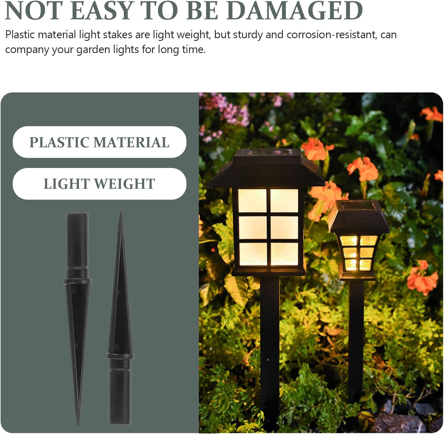 BESPORTBLE Replacement Stakes for Solar Lights Outdoor, 10pcs Plastic Solar Pathway Lights Spike Replacer - Replacement Parts - Image 7