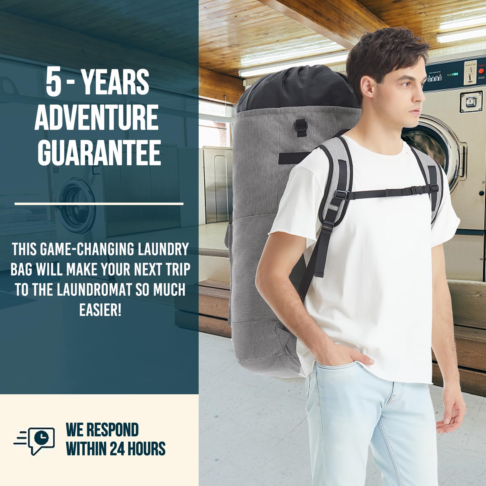 Oxford - Sac à linge extra large en tissu de 115 L avec sangles pour Oxford - Sac à linge extra large en tissu de 115 L avec sangles pour