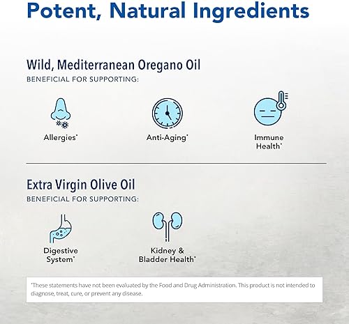 Miniatura 3 de NORTH AMERICAN HERB & SPICE Oreganol P73-60 - Cápsulas blandas, paquete de 2  Apoyo del sistema inmunológico  Orégano silvestre sin procesar, apto