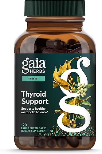 Gaia Herbs Soporte tiroideo fabricado con Ashwagandha algas marinas marrones y Schisandra para apoyar el equilibrio metabólico saludable y el