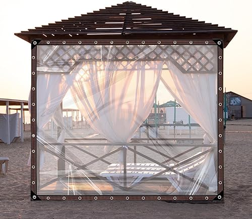 Miniatura 6 de Lona de vinilo transparente impermeable de 10 x 13 pies (ojales de aumento, resistente al agua, para exteriores, jardín, resistente a la lluvia