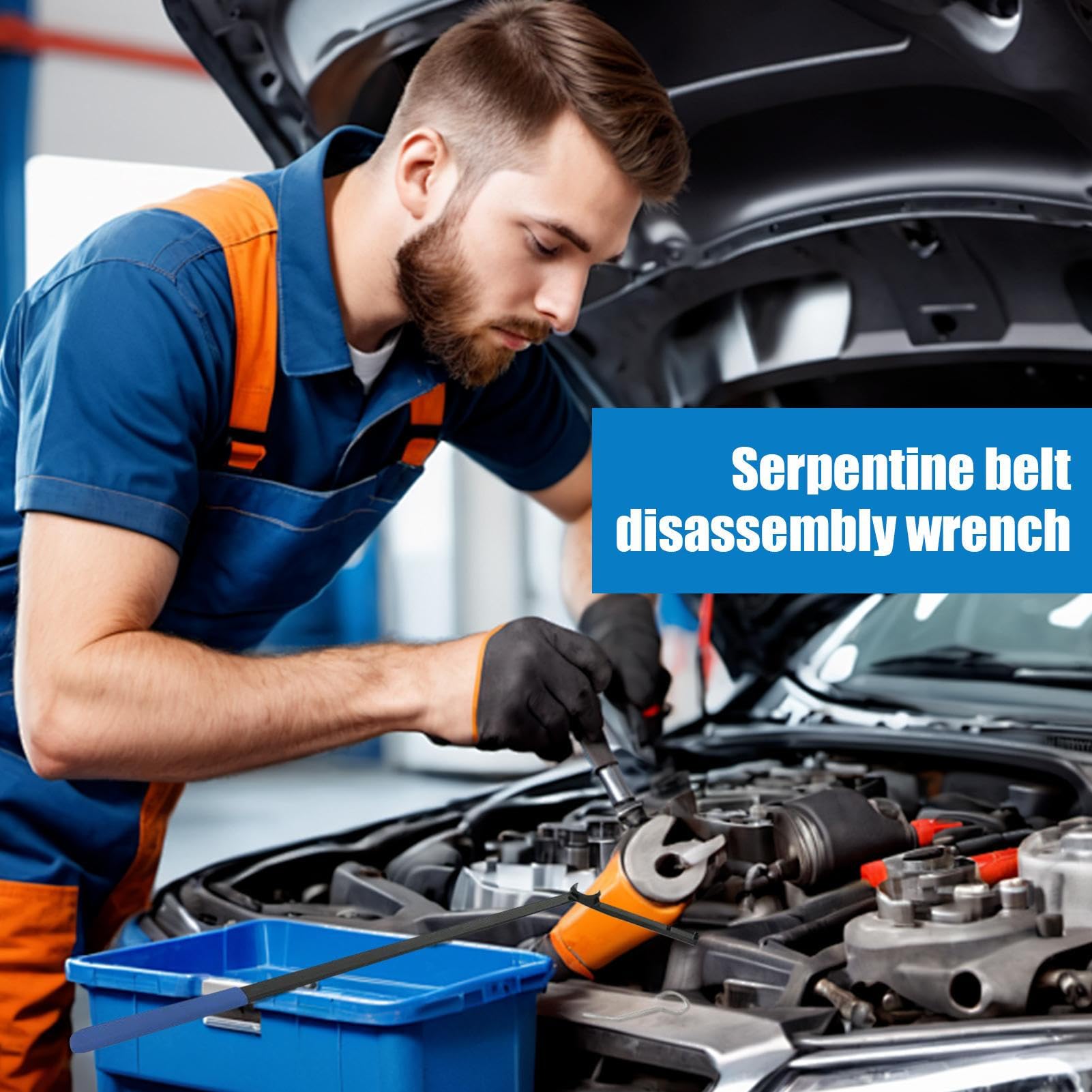Narzędzie Do Demontażu Paska Wielorowkowego Akcesoria do Napraw | Klucz Dla Koła Napinacza Samochodowego Dla Mechaników Techników Serwisów Dealerskich Fabryk Samochodów