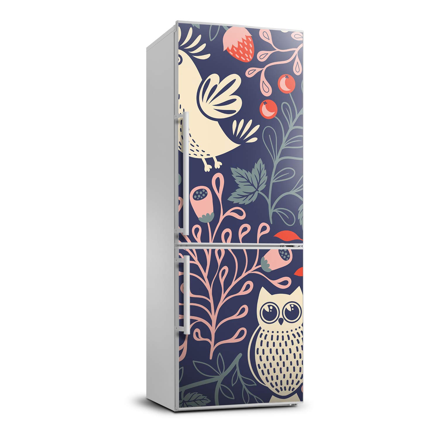 Película autoadhesiva de 70x190 cm y pegatinas de pared decorativas de búhos para refrigerador 1