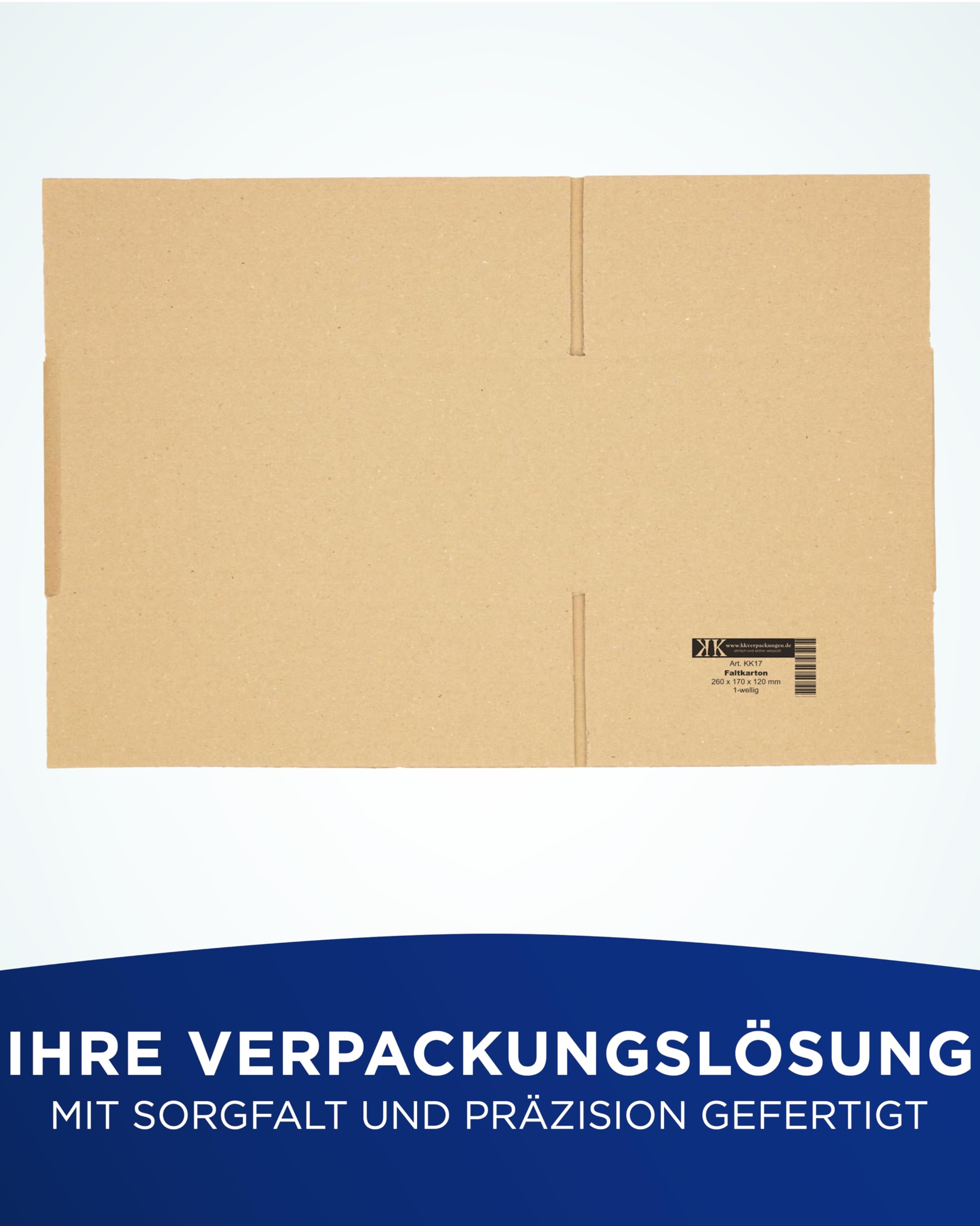 KK Verpackungen Versandkartons 260 x 170 x 120 mm Braun 1-wellig (Außenmaß 265 x 175 x 130 mm) | 200 Stück, Faltkartons Kartons für Versand als DHL Päckchen M DPD Hermes GLS Paketklasse S (KK17)