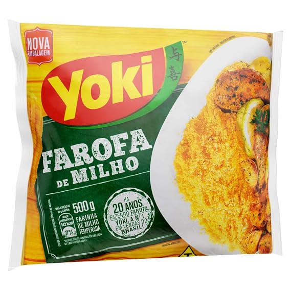 Yoki Seasoned Corn Flour 17.6 Oz Farofa De Milho PACK, (Pack of 1)