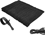 Reusable Cable Ties 60PCs- 10/15/20 cm-Black, Trilancer Adjustable Hook and Loop Wire Ties Cord Organization Ties for Home, Office and Data Centers(3 Size Combo,60 PCs)