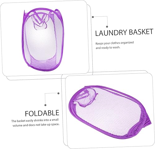 Miniatura 6 de Cabilock Cesta de lavandería, duradera y ligera, morado, 20 pulgadas