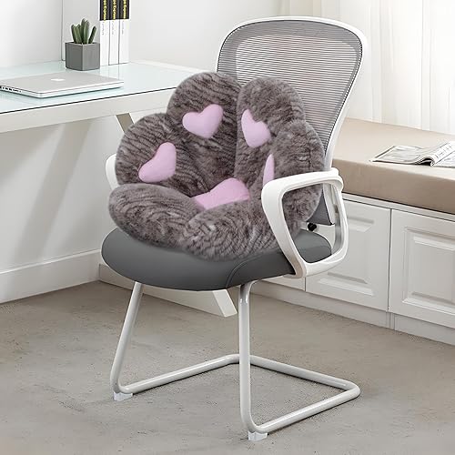 Miniatura 14 de MOONBEEKI - Cojín con forma de pata de gato, cómoda silla kawaii, cojines de felpa para asiento, almohada para silla reclinada regalo para Negro