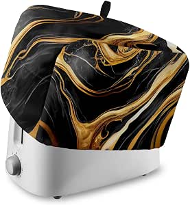 AYCZN 2-Slice Toaster Cover - Black & White Buffalo Plaid Dust Protector With Pockets