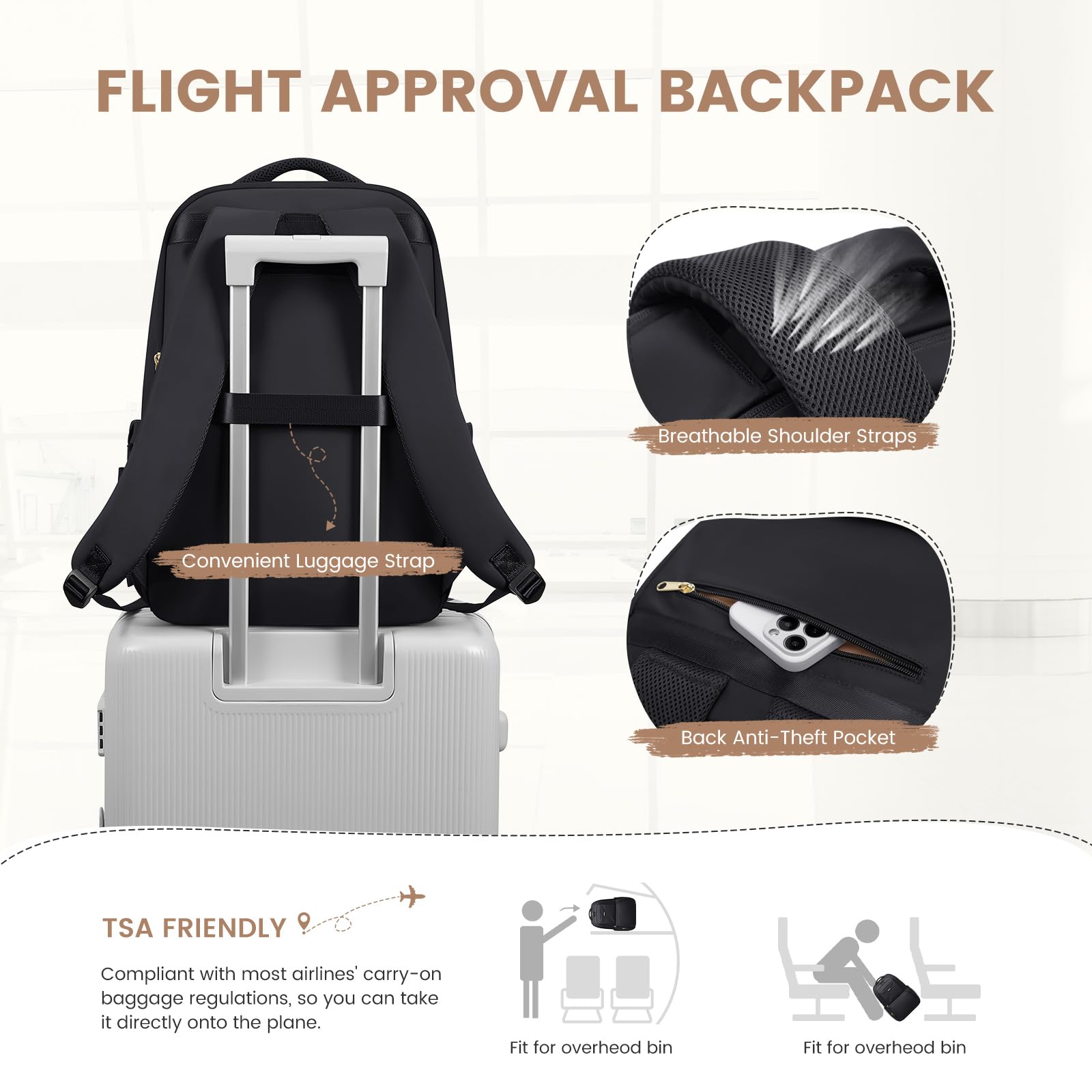 GOLF SUPAGS Lunch Rucksack, 16 Zoll Laptop Rucksack Schulrucksack mit Lsoliertes Kühltasche für Arbeit Reisen Schule Picknick Uni