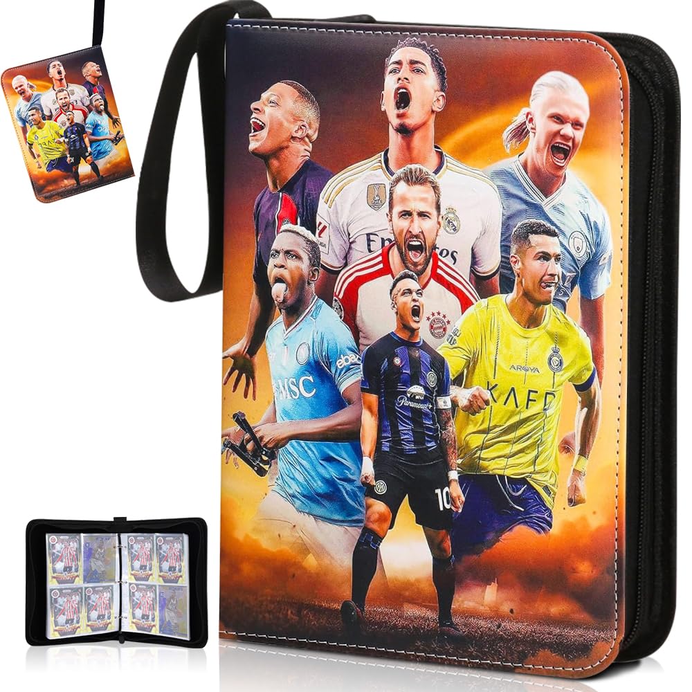 CLIUNT Football Card Binder, 400 Pockets Football Card Holder, Trading Card Games Collection, Football Card Folder with Removable Sleeves (new3)