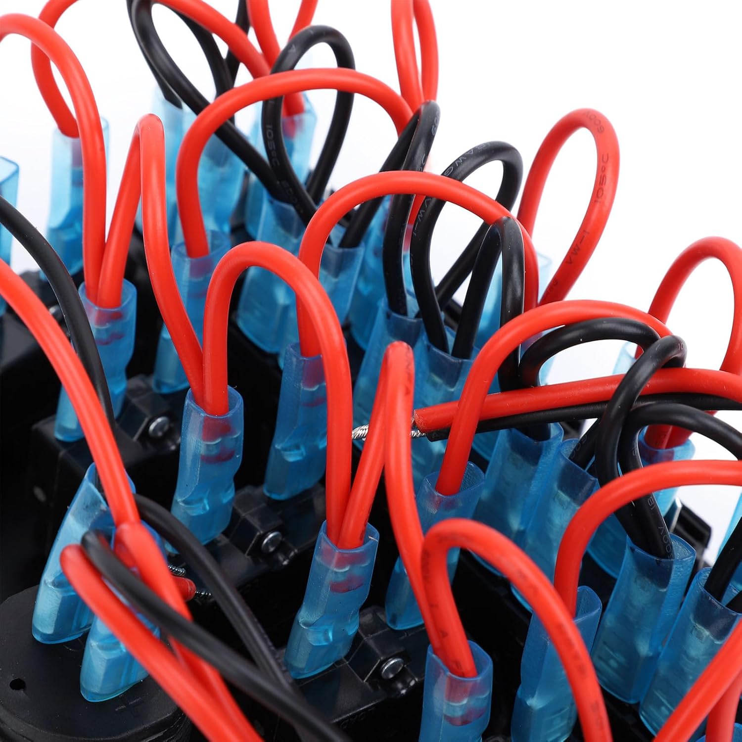 Jonlaki DC 12-24V 6 Gang Rocker Switch Panel with USB and Digital Voltmeter for Boats, Yachts, Cars & RVs - Green Light (Red Light)