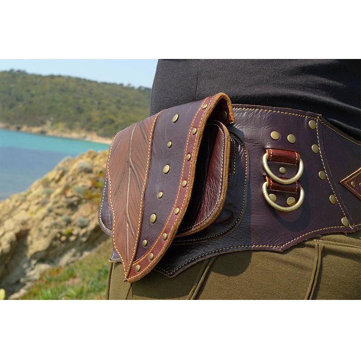 Bandolera Steampunk Medieval De Piel Sintética – Accesorio Para Disfraz De Vikingo, Caballero O Cosplay – Ajustable Y Resistente – Ideal Para Festivales Y Fiestas Temáticas