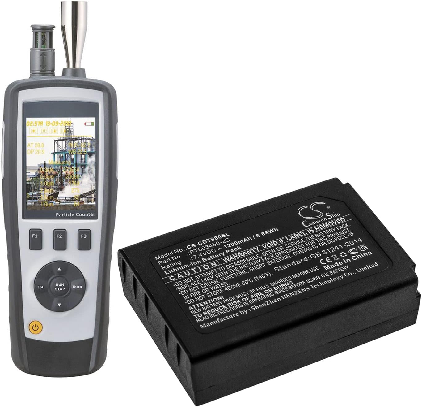 Cameron Sino Battery for CEM DT-9880, DT-9880M, DT-9881, DT-9881M, DT-9883M PN:CEM PT603450-2S 1200mAh / 8.88Wh