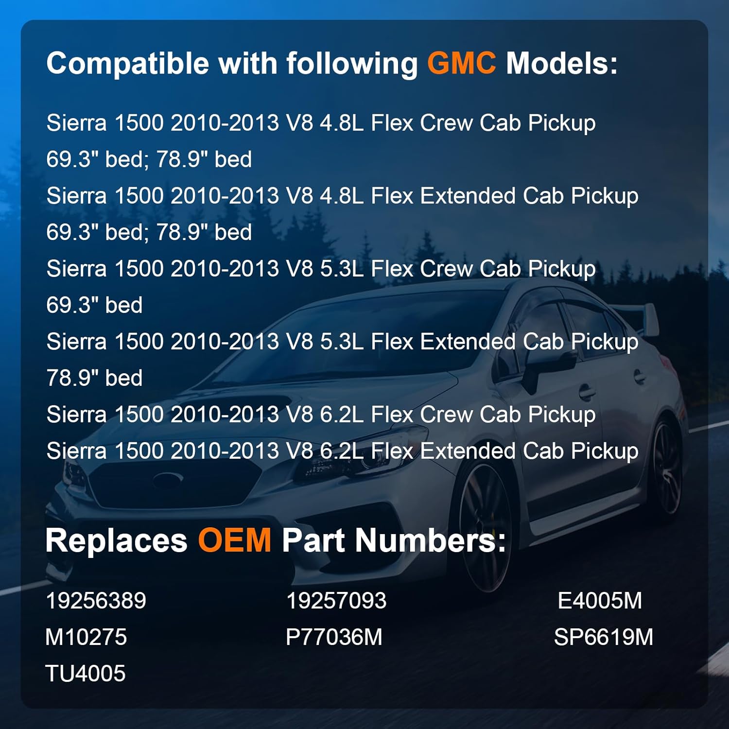 Electric Fuel Pump Assembly Compatible with Chevy Silverado GMC Sierra 1500 2010 2011 2012 2013 4.8L 5.3L 6.2L, Replace E4005M FG1057 19257093 P77036M 66121